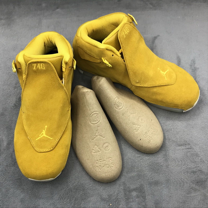 Authentic Air Jordan 18 Yellow Suede